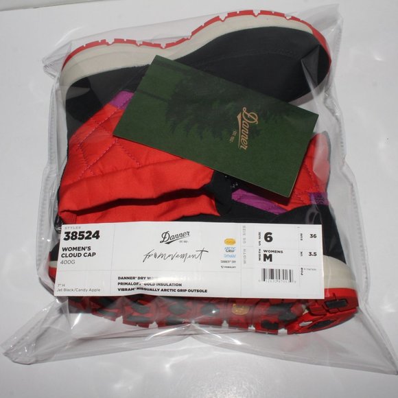 Free People Movement Danner Cloud Cap Boots Jet Black Candy Apple Women’s - Picture 12 of 13